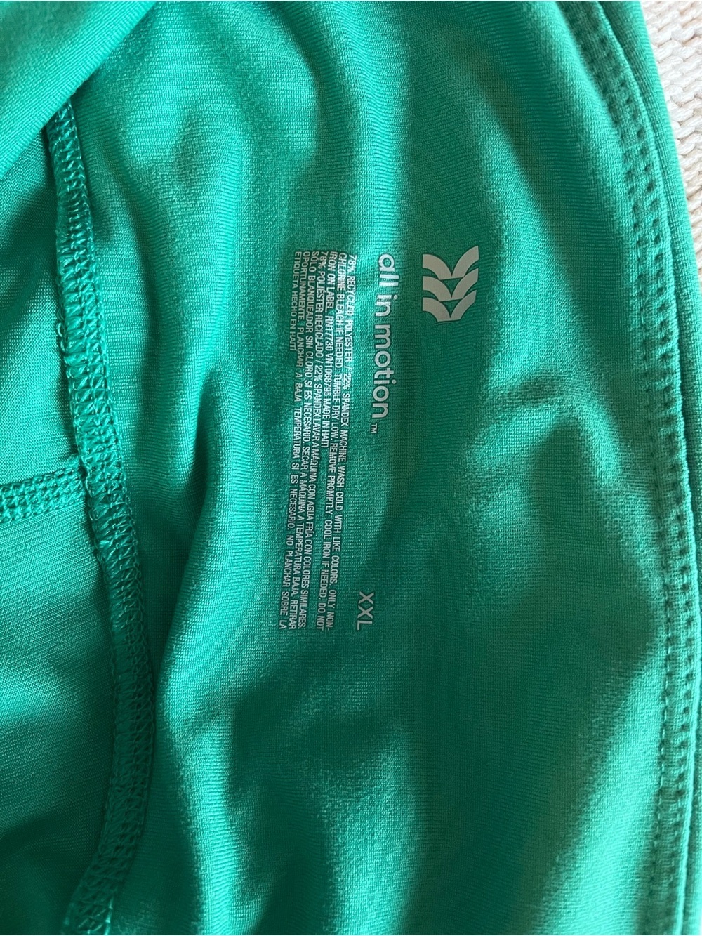 All in Motion hi-Rise Green 7/8 Leggings with Ankle Detail & UPF 50 Size XXL - Picture 6 of 13